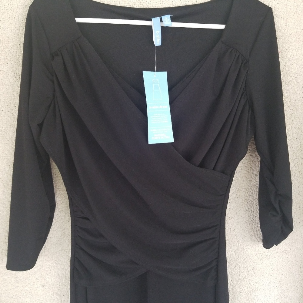 B-slim faux wrap dress